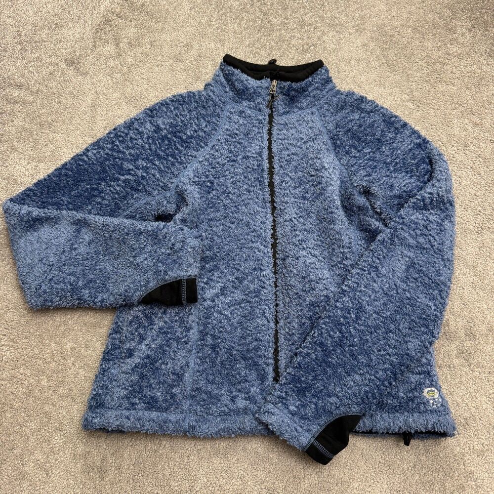 Mountain Hardwear Monkey Fleece Full Zip Jacket Womens Large Blue Polartec USA